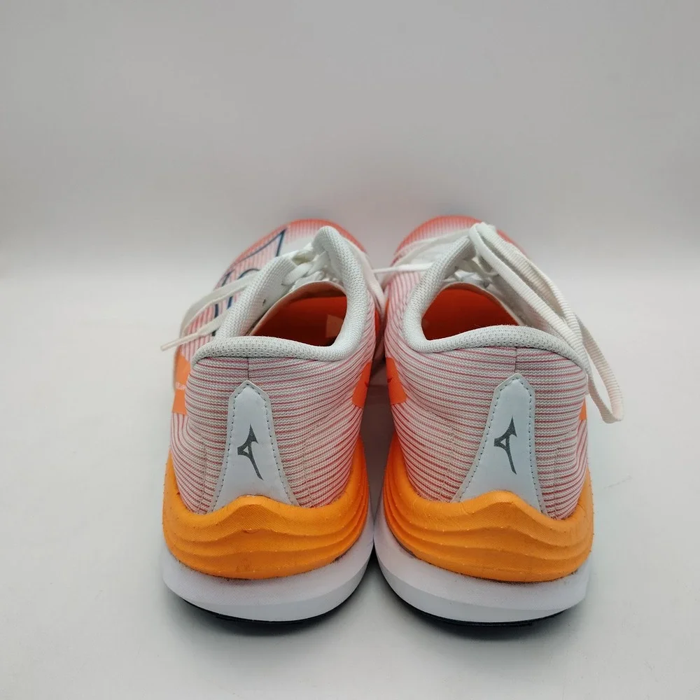 Mizuno Wave Rebellion Flash Mens 13 White Orange Running Shoes Athletic Sneakers